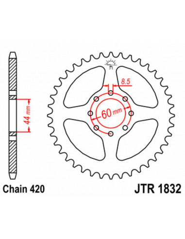 Couronne JT SPROCKETS acier standard 1832 - 420