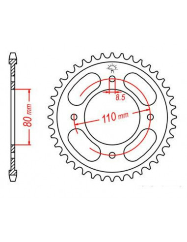 Couronne JT SPROCKETS acier standard 1219 - 428