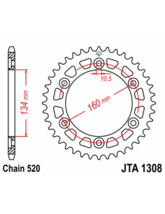 Couronne JT SPROCKETS aluminium Ultra-Light 1308 - 520
