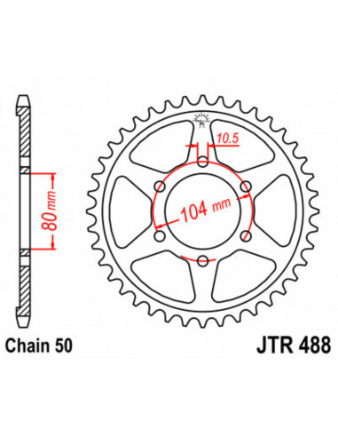 Couronne JT SPROCKETS acier standard 488 - 530