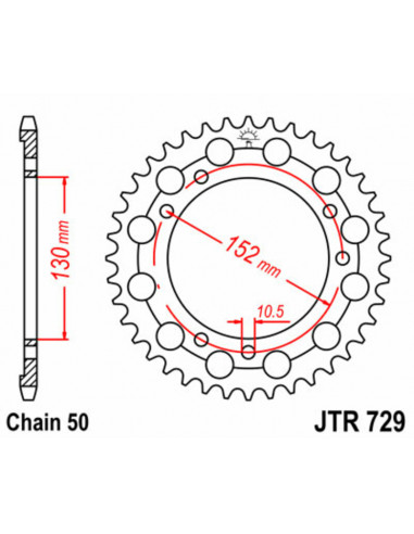 Couronne JT SPROCKETS acier standard 729 - 530