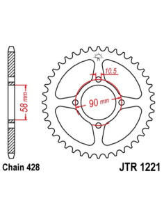 Couronne JT SPROCKETS acier standard 1221 - 428