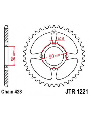 Couronne JT SPROCKETS acier standard 1221 - 428