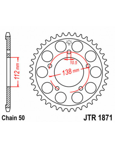 Couronne JT SPROCKETS acier standard 1871 - 530