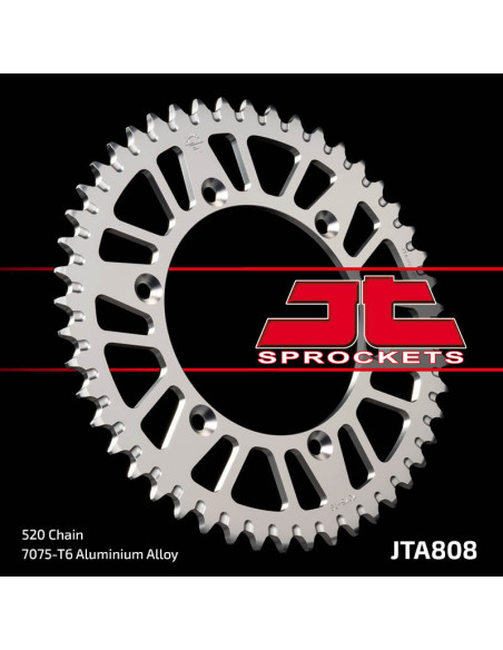 Couronne JT SPROCKETS aluminium Ultra-Light anti-boue 808 - 520