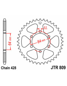 Couronne JT SPROCKETS acier standard 809 - 428