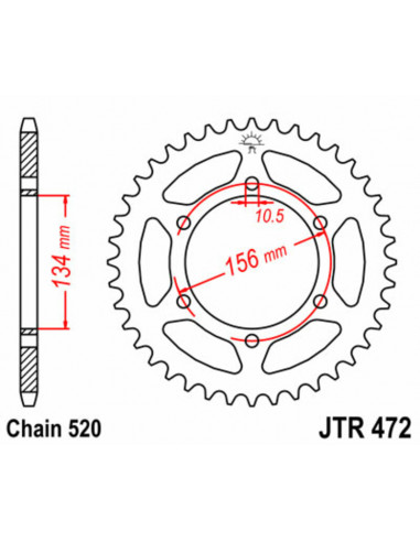 Couronne JT SPROCKETS acier standard 472 - 520