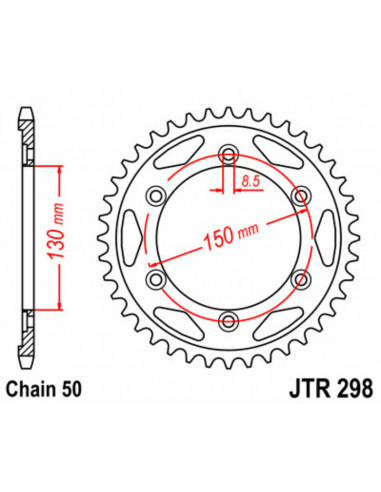 Couronne JT SPROCKETS acier standard 298 - 530