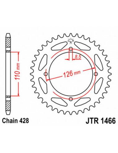 Couronne JT SPROCKETS acier standard 1466 - 428