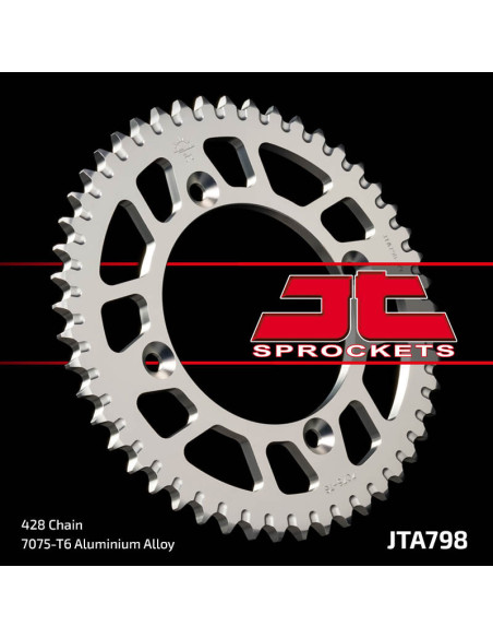 Couronne JT SPROCKETS aluminium Ultra-Light anti-boue 798 - 428