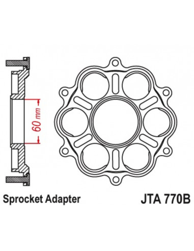 Support de couronne JT SPROCKETS - 6 Silentbloc Ducati Panigale/Monster