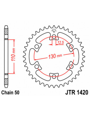 Couronne JT SPROCKETS acier standard 1420 - 530