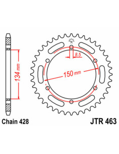 Couronne JT SPROCKETS acier standard 463 - 428