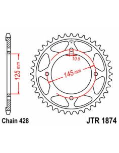 Couronne JT SPROCKETS acier standard 1874 - 428