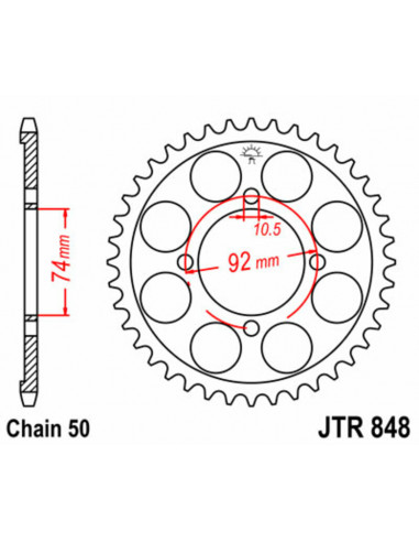 Couronne JT SPROCKETS acier standard 848 - 530