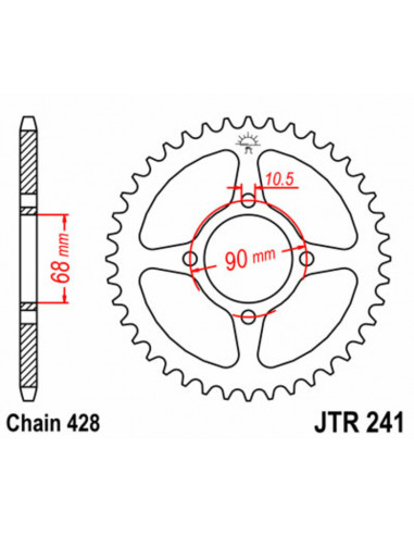 Couronne JT SPROCKETS acier standard 241 - 428