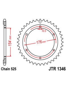 Couronne JT SPROCKETS acier standard 1346 - 525 2