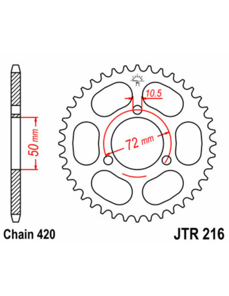 Couronne JT SPROCKETS acier standard 216 - 420