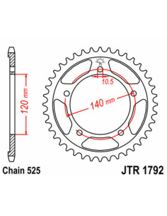 Couronne JT SPROCKETS acier standard 1792 - 525