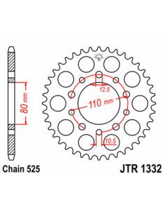 Couronne JT SPROCKETS acier standard 1332 - 525