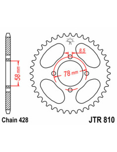Couronne JT SPROCKETS acier standard 810 - 428