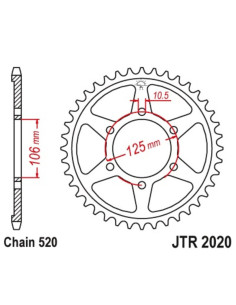 Couronne JT SPROCKETS acier standard 2020 - 520