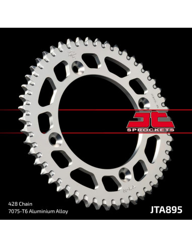 Couronne JT SPROCKETS aluminium ultra-light anti-boue 895 - 428