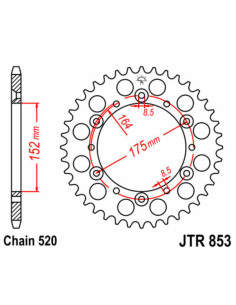 Couronne JT SPROCKETS acier standard 853 - 520