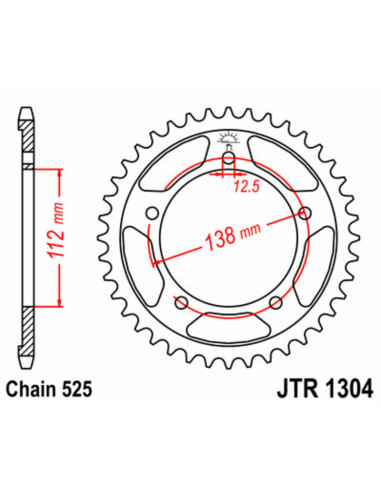 Couronne JT SPROCKETS acier standard 1304 - 525