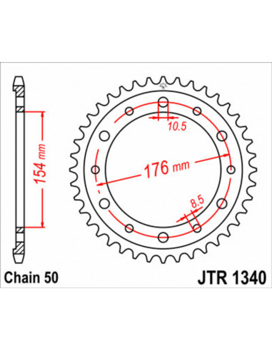 Couronne JT SPROCKETS acier standard 1340 - 525