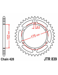 Couronne JT SPROCKETS acier standard 839 - 428