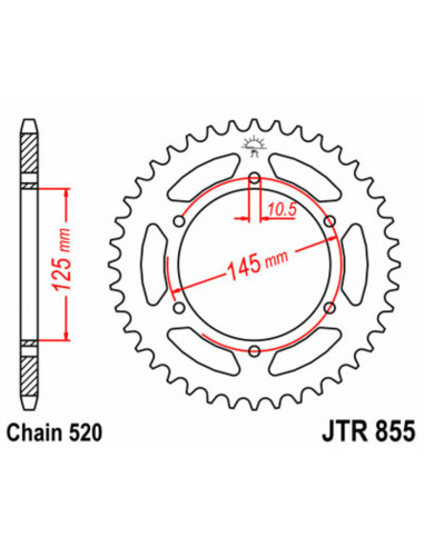 Couronne JT SPROCKETS acier standard 855 - 520