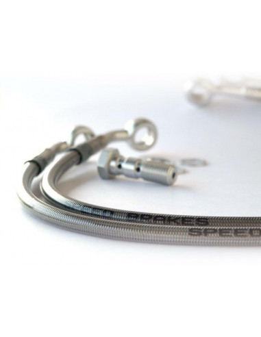 Durite Aviation SPEEDBRAKES inox/raccord bleu