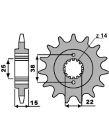 Pignon PBR acier standard 7001 - 520