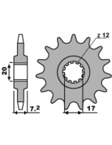 Pignon PBR acier standard 600M - 420