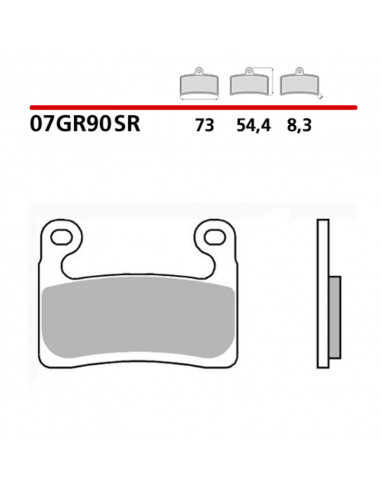 Plaquettes de frein BREMBO route/sport métal fritté - 07GR90SR