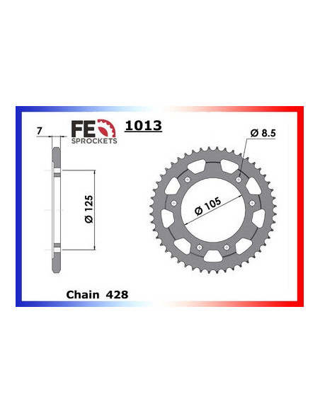MONDIAL.125.ENDURO CBS '18 13X69 RK428FEX