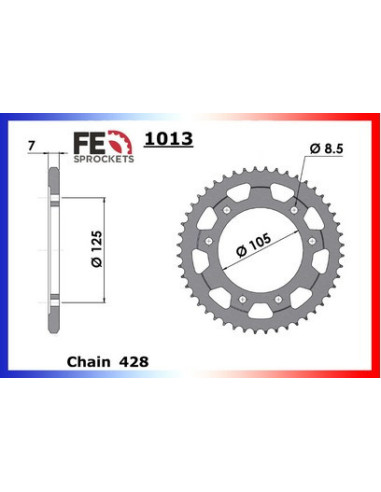 MONDIAL.125.FLAT TRACK '19/21 13X69 RK428FEX