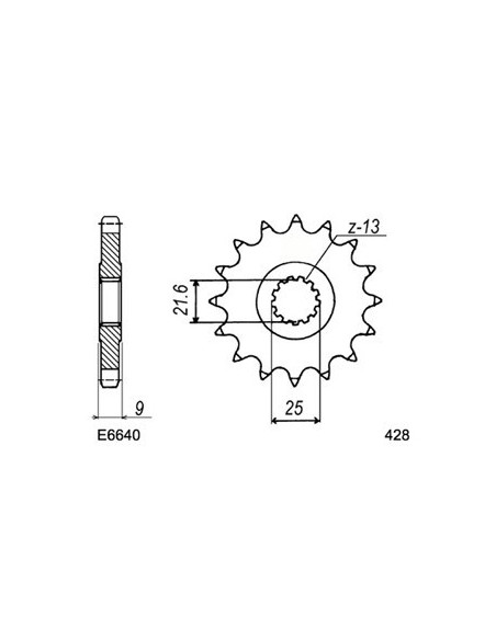 FZR.400.RR EXUP'91/95 19X55 RK428FEX *  (4DX)