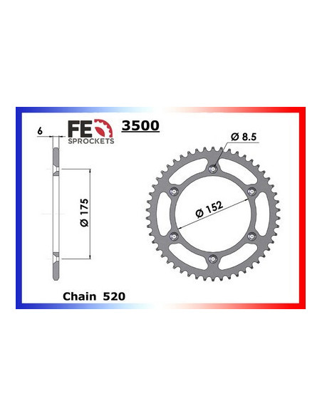 YZ.490 '84/87 14X50 RK520FEZO  (43R,57H,1LV,2HJ)
