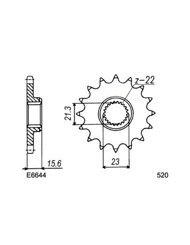 TT.600 R '98/03 15X44 RK520FEZO µ  (5CH)