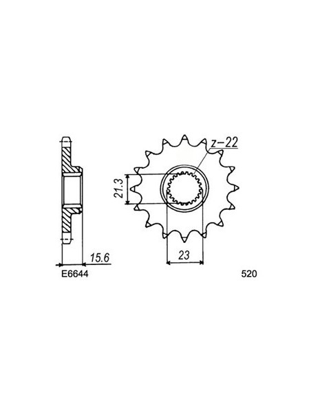 TT.600 R '98/03 15X44 RK520FEZO µ  (5CH)