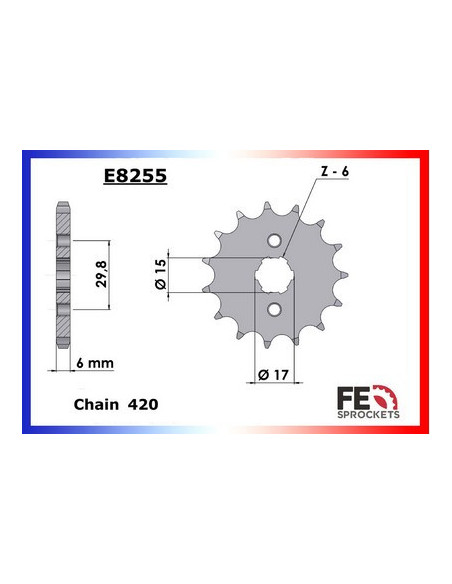 CR.80.RF '85 Ptes Roues 15X49 RK420MRU  (HE04)