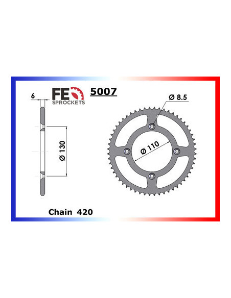 CR.80.RB'96/02 Gdes Roues 15X55 RK420MXZ