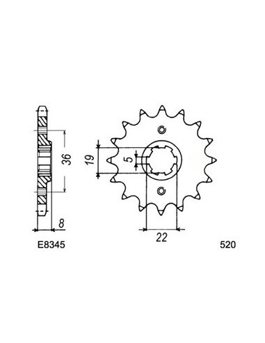XR.350.R '85/87 14X42 RK520SO *  (NE02)