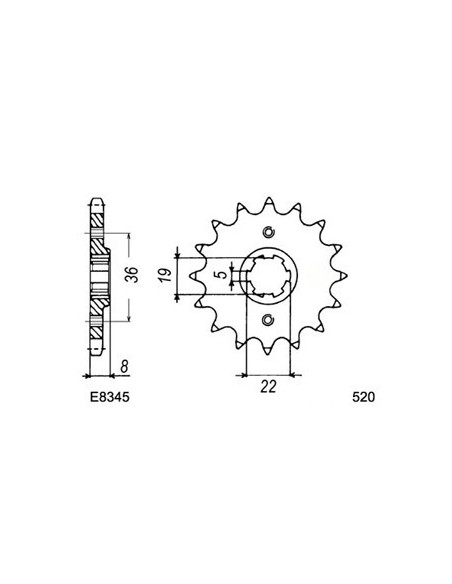 XR.350.R '85/87 14X42 RK520SO *  (NE02)