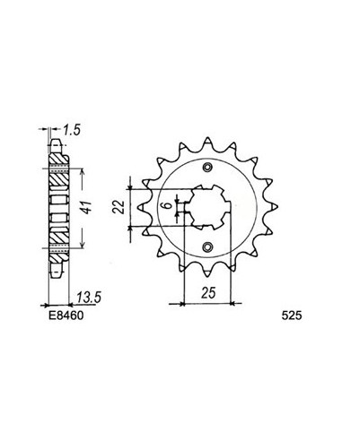 XL.600.V TRANSALP'87/88 15X47 RK525KRO µ  (PD06)