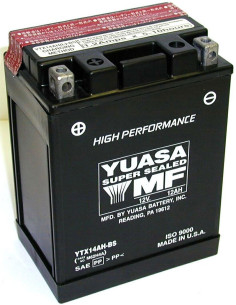 Batterie moto YUASA YTX14AH-BS
