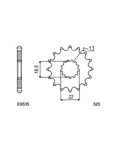 GSF.400.BANDIT '93/95 14X46 RK525RO