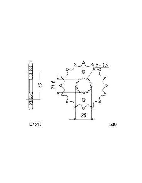 Z.750.KZ/B '76/78 16X38 RK530KRO *  (B1/B2/B3 Bicylindre)